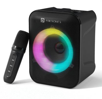 Portronics Apollo One 20W Bluetooth Portable Speaker With Wireless Karaoke Mic,5Hr Playtime 20 W Bluetooth Party Speaker