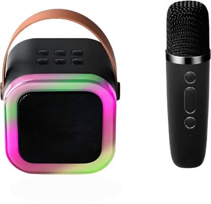 MECKWELL K12 Speaker Machine Bluetooth-Compatible Wireless Karaoke Mic Speaker with RGB 5 W Bluetooth Speaker