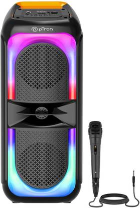 PTron with 40W Pristine Sound, Karaoke Mic, RGB Lights & 6Hrs Playback 40 W Bluetooth Party Speaker