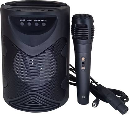 Worricow Speakers Bluetooth Speaker With Handheld Karaoke Singing Mic & Mobile Holding Space |Dustproof |Splashproof |Speaker |modern design, strong, durable Music Box 10 W Bluetooth PA Speaker