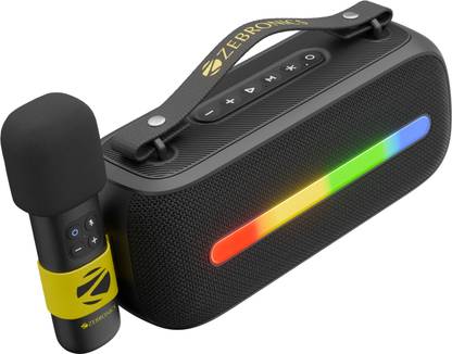 ZEBRONICS Zeb-Sound Feast 80,Wireless Microphone,Type-C Charging,Upto 14 hrs Backup 20 W Bluetooth Party Speaker