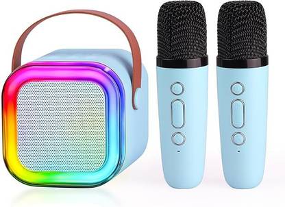 FKU Machine for Kids, Mini Karaoke Toys with 2 Wireless Microphone 7 W Bluetooth Party Speaker