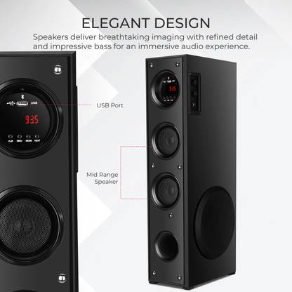 ultiads HJ-989 Tower Multimedia Speaker System Remote Control 130 W Bluetooth Tower Speaker