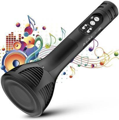 samphalos Wireless Portable Mic with Bluetooth Speaker, Singing Mike Microphone with Siri Assistant Smart Speaker