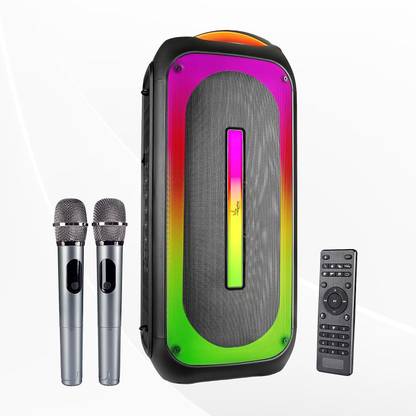 MegaPlay MP-265 with Two Wireless Microphones, karaoke 8H Playback time 75 W Bluetooth Party Speaker