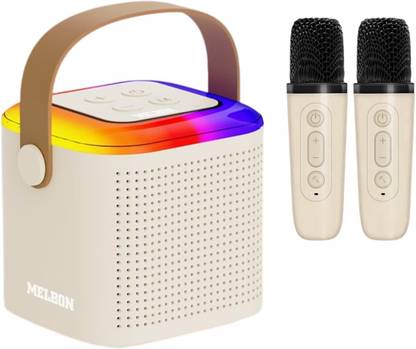 Melbon Mini Vocal Portable Karaoke – Wireless Bluetooth Sound Speaker with Dual Mic 10 W Bluetooth Party Speaker