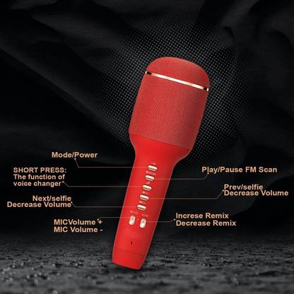 Wifton Karaoke Mic Speaker With Recording + USB + FM + SELFIE Microphone