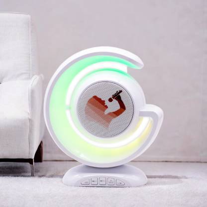 roxfire YS-110 Portable Karaoke Machine: Wireless Bluetooth Speakers, Dual Mic, Lighting with Google, Alexa & Siri Assistant Smart Speaker