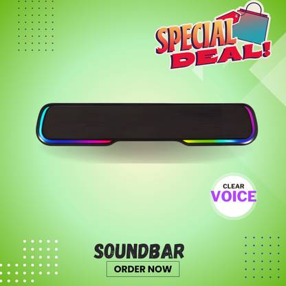 Clairbell Bluetooth Soundbar Speaker 25W BTv5.1, AUX TF Card USB Upto 7 Hrs Playbacki500 25 W Bluetooth Soundbar