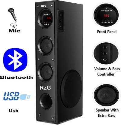 RZG Bt music system high bass home theater 120 W Bluetooth Tower Speaker
