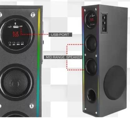 Quaranel FD-767 Tower Multimedia Speaker System Remote Control 100 W Bluetooth Tower Speaker