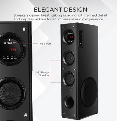 Quaranel MULTIMEDIA SPEAKER 3D Sound with High Bass 120 W Bluetooth Tower Speaker