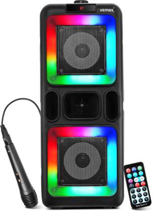 Vemax Bash 40W FM AUX USB BLUETOOTH KARAOKE MIC RGB LIGHT Double Woofer Tower Speaker 40 W Bluetooth Tower Speaker