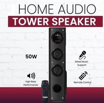 Qcluellu 211 =FG TOWER SPEAKER DJ Sound Stereo bass Built-in FM 80 W Bluetooth Tower Speaker