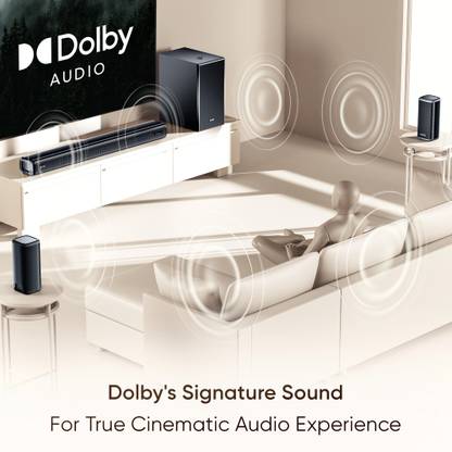 Mivi Fort H750 Soundbar, 750 Watts, Dolby Audio, 5.1 Channel, Multi-Input & EQ Modes 750 W Bluetooth Soundbar (Black, 5.1 Channel)