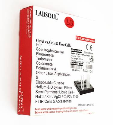 LABSOUL Q-104 Fused Quartz Cuvette Standard Cell & Round Bottom with Lid Vol: 3.5ml Spectrophotometer