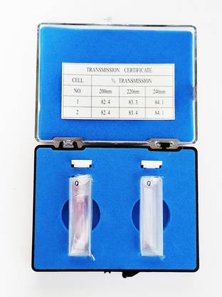 LABSOUL Q-104 Quartz Cuvette 3.5 ML - Standard Cell with lid & Round Bottom Set of 2Pcs. Spectrophotometer