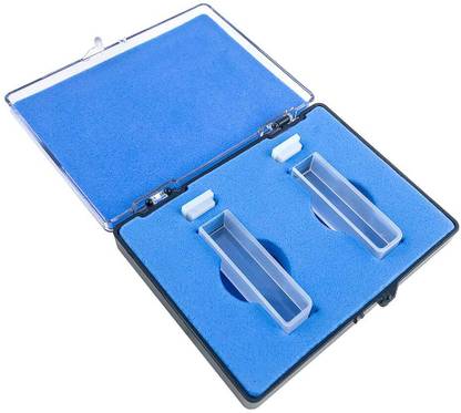 LABSOUL G-104 Glass Cuvette Standard Cell Round Bottom with Lid 1 Pair-2 Pcs in one Box Spectrophotometer