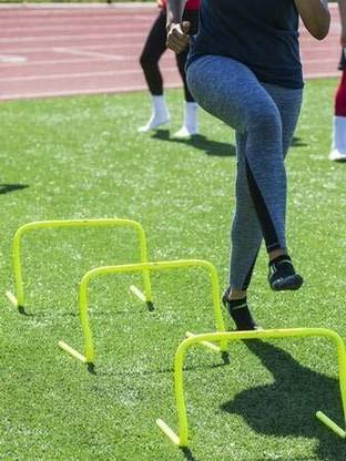 MRT SPORTS Speed Training & Practice Hurdle Track & Fields 12 inch for Unisex Adult Yellow PVC Speed Hurdles
