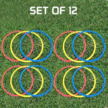 HACKERX Agility and Speed Training Flat Fitness Gymnastic Ring, Set of 12 Pcs Speed Ladder