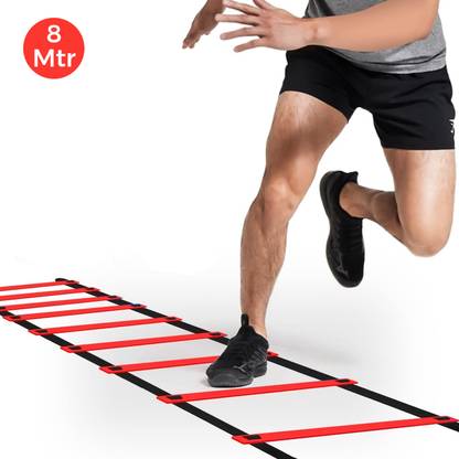 Strauss Adjustable Exercise Agility Ladder for speed training equipment, 8 meter Speed Ladder