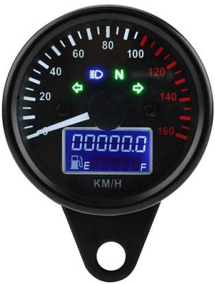 way2gmart Universal LCD speedometer with Oil Level Meter Black. Analog Speedometer