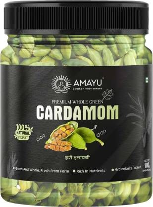 AMAYU Premium Whole Green Cardamom | Hari Elaichi|  (100 g)