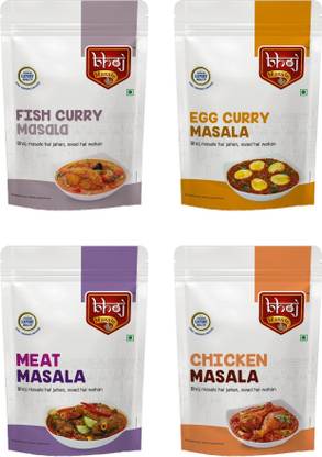 Bhoj Masale Fish-Curry Egg-Curry Meat & Chicken Masala Powder Combo Pack 200 Gm Each