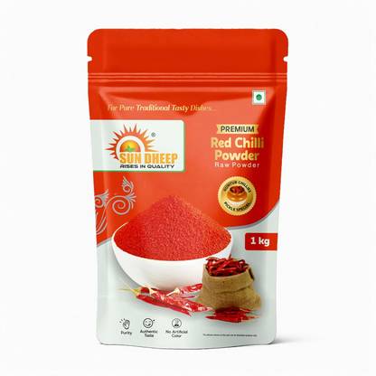 Sun Dheep Products Premium Red Chilli Powder | Pure & Natural | Andhra-Style Hot Spice