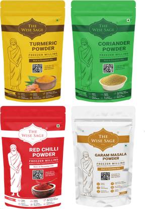 The Wise Sage Spices Combo Pack | Garam Masala, Haldi Powder, Coriander, Red Chilli Powder