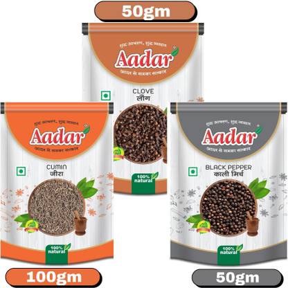 AADAR Chef’s Secret Whole Spices Pack Black Pepper + Clove + Cumin