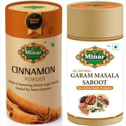 Minar New Trending Festive Supersaver Combo - Cinnamon Powder and Saboot Garam Masala 400Gms each For Briyani, Pulav, Pancakes, Sheer korma (2 x 200)