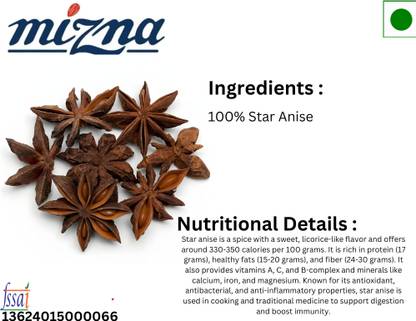 MIZNA Premium Whole Star Anise - Aromatic & Flavorful Spice