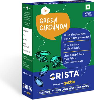 CRISTA Whole Green Cardamom Seeds| Zero added Colours & Preservatives