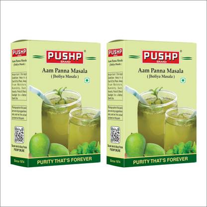 Pushp Brand Aam Panna Masala, Tangy Mango Drink Mix, Refreshing Summer Cooler, Quality Blend