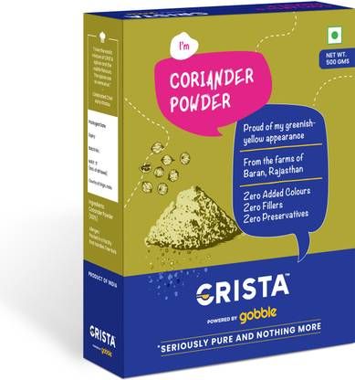 CRISTA Coriander Powder | Zero added Colours, Fillers, Additives & Preservatives