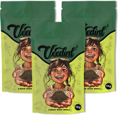 Veedint Ajwain Seed, Carom Seed, 3 kg, Indian Origin, No Preservatives, Additives,
