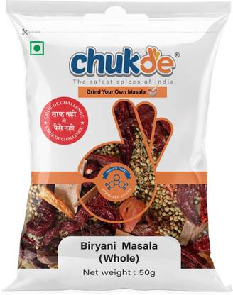 CHUKDE Biryani Masala Whole 50 Gram| Sabut Masala| Hygienically Packed| Fssai Certified