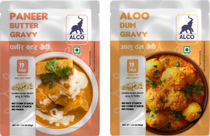 एल्को स्पाइसिज़ पनीर बटर ग्रेवी और आलू दम ग्रेवी 50 gm (2 का पैक)