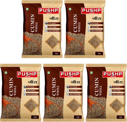 Pushp Brand Whole Jeera | Premium Cumin Seeds for Cooking & Tadka | 50g Pouch