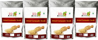 90's MILL Organic Coriander Seeds||Sabut Dhania||Whole Coriander/Dhaniya Seeds-80Gx4Pk