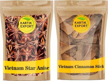 Kartik Export Combo of Vietnam Star Anise & Vietnam Cassia Cinnamon Sticks