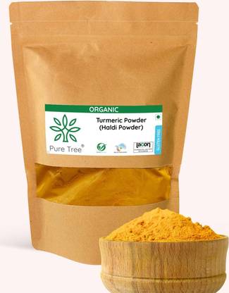 Pure Tree Certified Organic Turmeric Powder Haldi Powder | Organic Spices Masala Turmeric