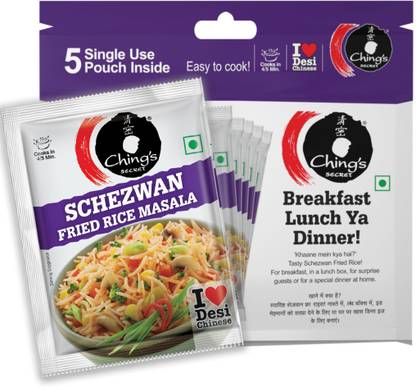 Ching's Secret Schezwan Fried Rice Masala, Cooks in 4/5Mins, 5 Single use Pouches