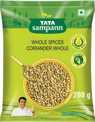 Tata Sampann Coriander Whole (Dhaniya), Whole Spices, Natural Oils*, Rich Aroma,
