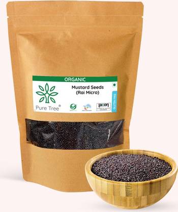 Pure Tree Certified Organic Mustard Seeds Small | Whole Spices Rai