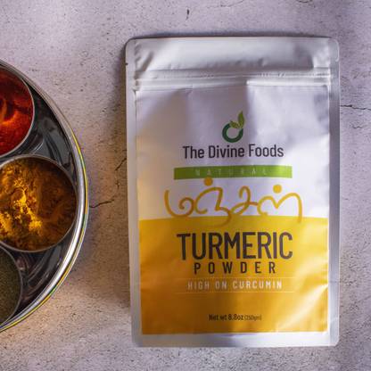 The Divine Foods Organic Turmeric Powder | High Curcumin 250g
