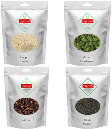 Marwar Poppy Seeds + Green Cardamom + Cloves + Black Pepper | Combo Pack of 4