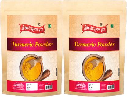 okhli musal brand Finest Haladhi / Haldi Powder / Pasupu Kommulu Haridra Holud Powder-80Gx2Pk