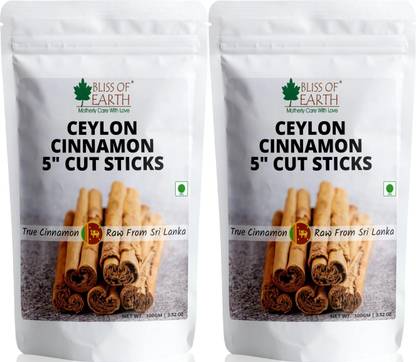 Bliss of Earth Ceylon Cinnamon (Dalchini) Cut Sticks True Cinnamon Raw From Sri Lanka Original